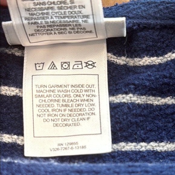 Disney Parks Large Navy Striped Zip-Up Sweater Hoodie Mickey Mouse Design - Picture 8 of 9